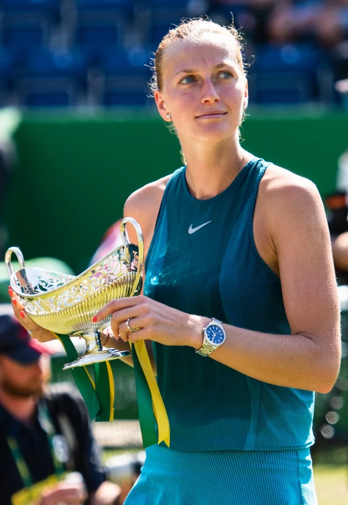 Tenistka Petra Kvitová s trofejí